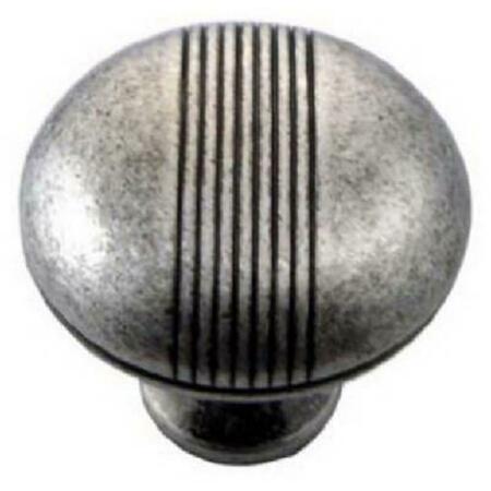 MNG HARDWARE MG-13211 Antique Silver Striped Knob - 1.5 in. 279737